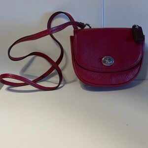 Coach Cherry Mini Black Cherry Red Leather Crossbody Bag